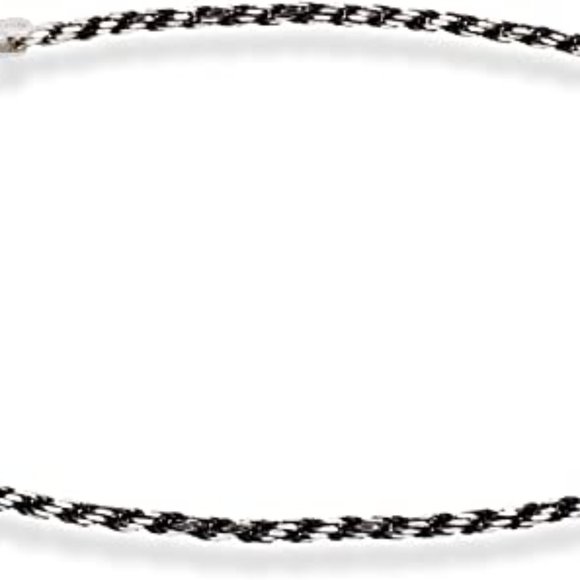 Silver Solid 1.5mm Diamond-Cut Braided Rope Chain Ankle Bracelet 10 Inches - Picture 4 of 5